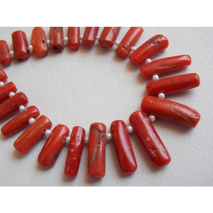 Red Coral Smooth Long Stick,Cabochon,Briolette,23Piece Strand 18X7To12X5MM Approx,Wholesaler,Supplies,100%Natural,CR2 | Save 33% - Rajasthan Living 7
