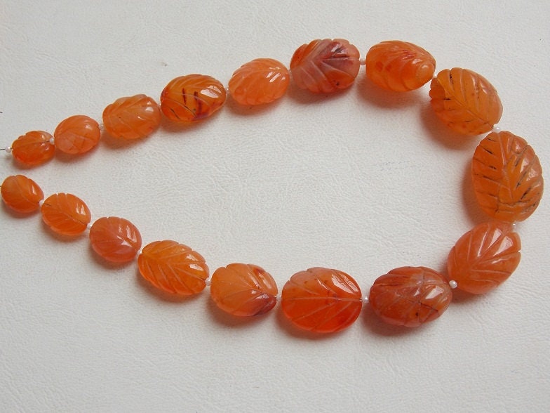 Natural Carnelian Carvings Bead,Tumble,Oval Cut,Pumpkins,Loose Stone,Handmade,For Making Jewelry 12Inch Strand 24X17To12X9MM Approx TU3 | Save 33% - Rajasthan Living 14
