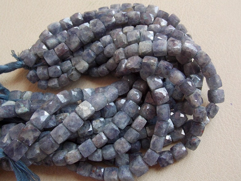 Iolite Faceted Cubes,Box,Square Shape Beads,Dice Bead,Loose Stone,10Inchs Strand 8X8To7X7MM Approx,Wholesaler,Supplies,100%Natural PME-CB1 | Save 33% - Rajasthan Living 11