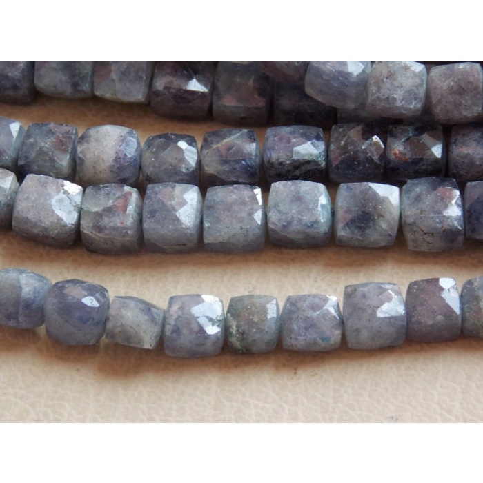Iolite Faceted Cubes,Box,Square Shape Beads,Dice Bead,Loose Stone,10Inchs Strand 8X8To7X7MM Approx,Wholesaler,Supplies,100%Natural PME-CB1 | Save 33% - Rajasthan Living 8