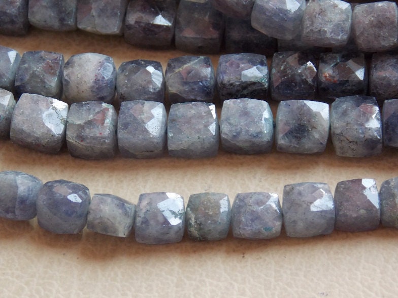 Iolite Faceted Cubes,Box,Square Shape Beads,Dice Bead,Loose Stone,10Inchs Strand 8X8To7X7MM Approx,Wholesaler,Supplies,100%Natural PME-CB1 | Save 33% - Rajasthan Living 13