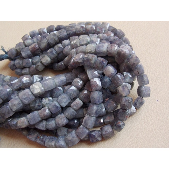Iolite Faceted Cubes,Box,Square Shape Beads,Dice Bead,Loose Stone,10Inchs Strand 8X8To7X7MM Approx,Wholesaler,Supplies,100%Natural PME-CB1 | Save 33% - Rajasthan Living 10