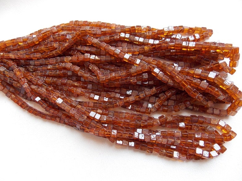 Natural Hessonite Garnet Smooth Cubes,Box Shape Bead,16Inch Strand 5MM Approx,Wholesaler,Supplies,New Arrivals PME-CB1 | Save 33% - Rajasthan Living 16