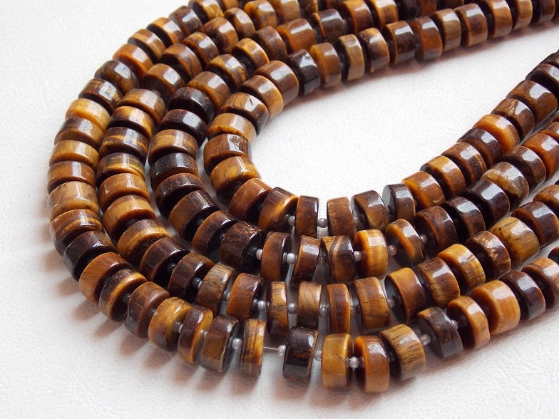 Tigers Eye Jasper Smooth Tyre,Coin,Button,Wheel Shape Beads,10Inchs Strand 10X8MM Approx,Wholesaler,Supplies,100%Natural PME-T2 | Save 33% - Rajasthan Living 16
