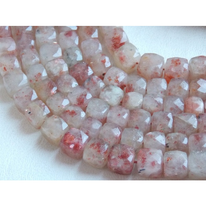 Sunstone Faceted Cubes,Box,Bead,8Inch Strand 8MM Approx,Wholesale Price,New Arrival (pme)CB1 | Save 33% - Rajasthan Living 8