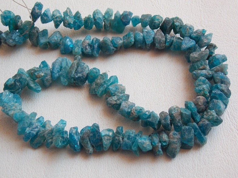 Neon Blue Apatite Natural Rough Bead,Chip,Uncut,Nugget,Anklet,10Inch Strand 8X6To4X3MM Approx,Wholesale Price,New Arrival RB5 | Save 33% - Rajasthan Living 13