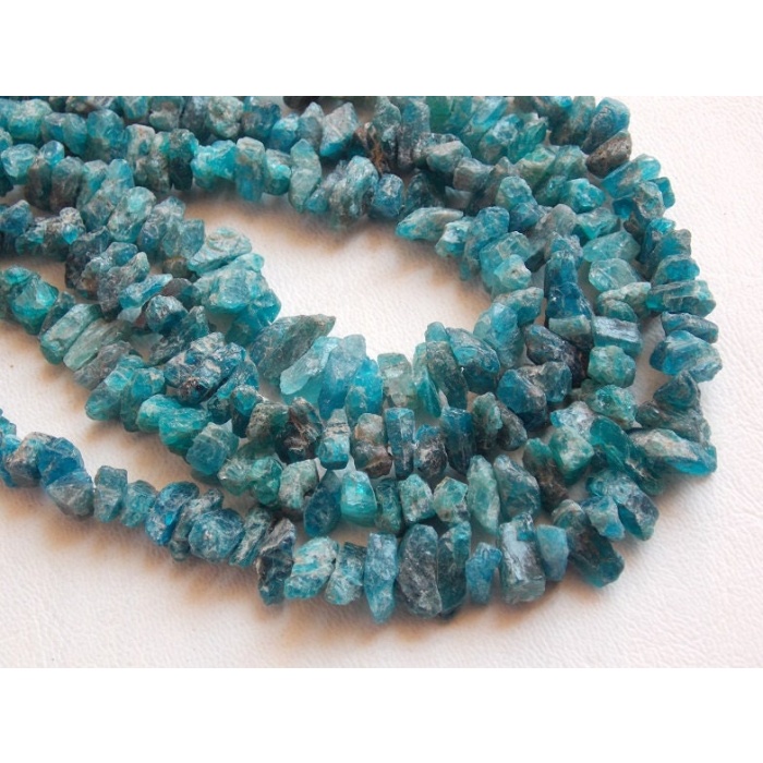 Neon Blue Apatite Natural Rough Bead,Chip,Uncut,Nugget,Anklet,10Inch Strand 8X6To4X3MM Approx,Wholesale Price,New Arrival RB5 | Save 33% - Rajasthan Living 7