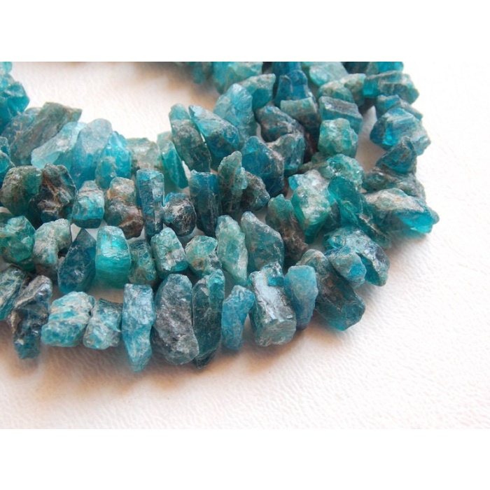 Neon Blue Apatite Natural Rough Bead,Chip,Uncut,Nugget,Anklet,10Inch Strand 8X6To4X3MM Approx,Wholesale Price,New Arrival RB5 | Save 33% - Rajasthan Living 9