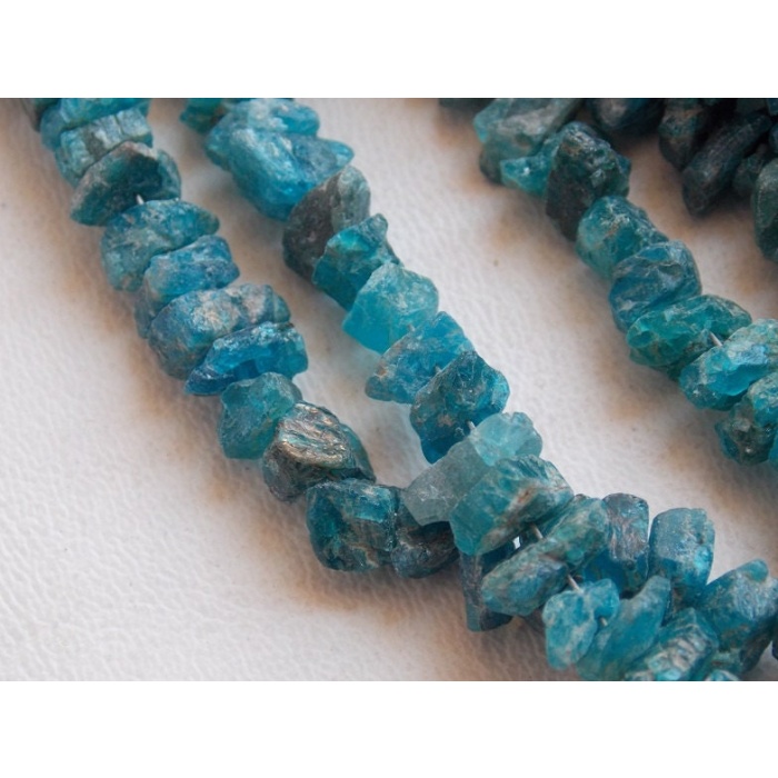 Neon Blue Apatite Natural Rough Bead,Chip,Uncut,Nugget,Anklet,10Inch Strand 8X6To4X3MM Approx,Wholesale Price,New Arrival RB5 | Save 33% - Rajasthan Living 6