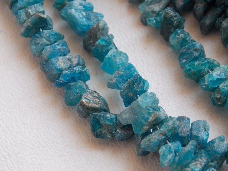 Neon Blue Apatite Natural Rough Bead,Chip,Uncut,Nugget,Anklet,10Inch Strand 8X6To4X3MM Approx,Wholesale Price,New Arrival RB5 | Save 33% - Rajasthan Living 11