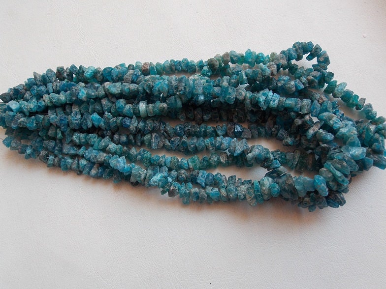 Neon Blue Apatite Natural Rough Bead,Chip,Uncut,Nugget,Anklet,10Inch Strand 8X6To4X3MM Approx,Wholesale Price,New Arrival RB5 | Save 33% - Rajasthan Living 15