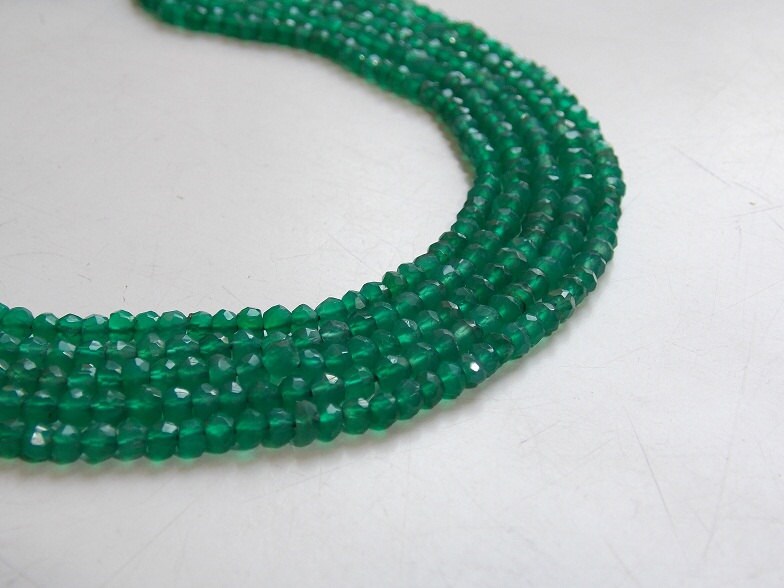 Green Onyx Micro Faceted Roundel Beads,Rondelle,For Making Jewelry,Necklace,Wholesaler,Supplies,New Arrivals,14Inch 3MM Approx B9 | Save 33% - Rajasthan Living 14