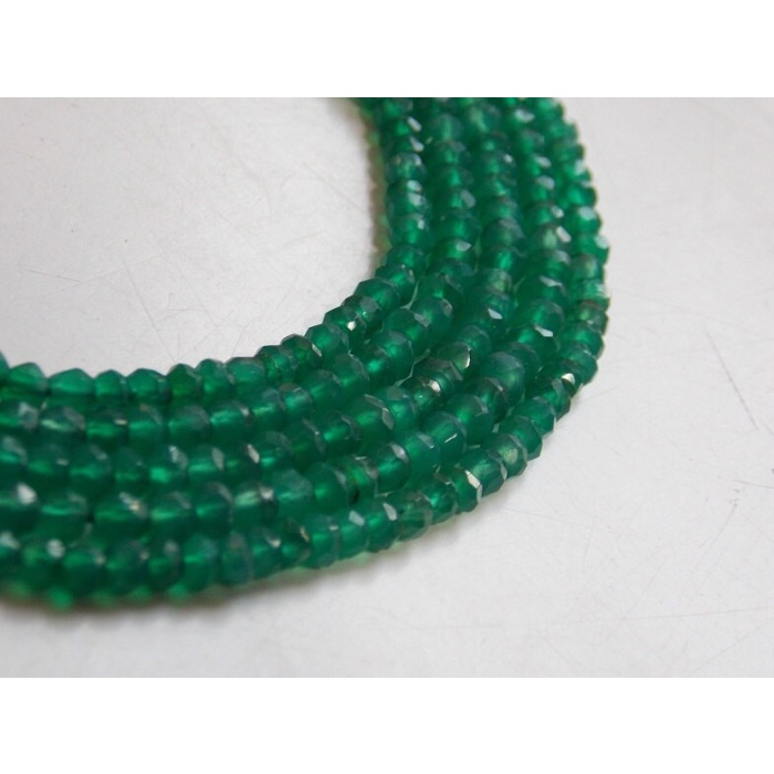 Green Onyx Micro Faceted Roundel Beads,Rondelle,For Making Jewelry,Necklace,Wholesaler,Supplies,New Arrivals,14Inch 3MM Approx B9 | Save 33% - Rajasthan Living 9