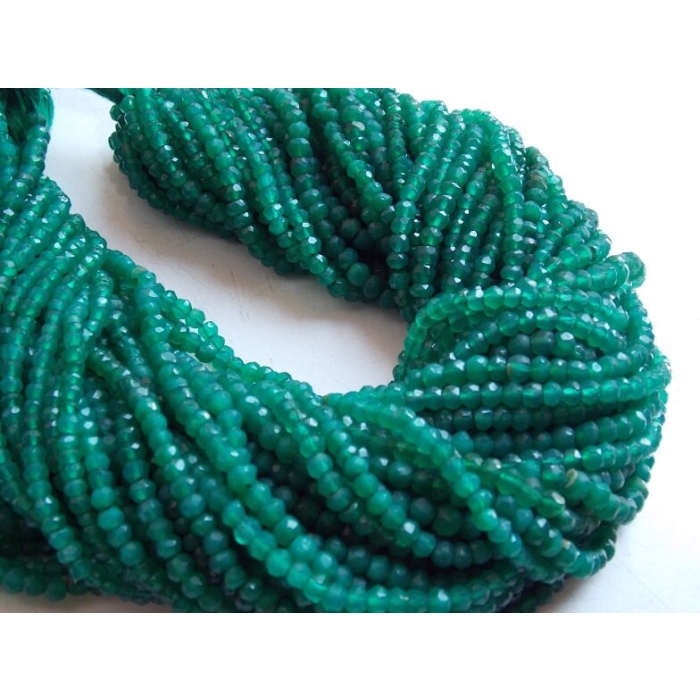 Green Onyx Micro Faceted Roundel Beads,Rondelle,For Making Jewelry,Necklace,Wholesaler,Supplies,New Arrivals,14Inch 3MM Approx B9 | Save 33% - Rajasthan Living 6