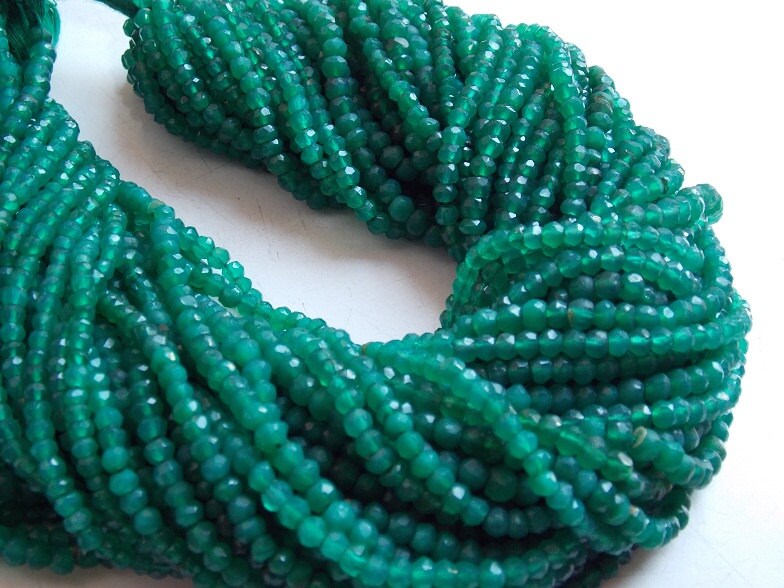 Green Onyx Micro Faceted Roundel Beads,Rondelle,For Making Jewelry,Necklace,Wholesaler,Supplies,New Arrivals,14Inch 3MM Approx B9 | Save 33% - Rajasthan Living 13
