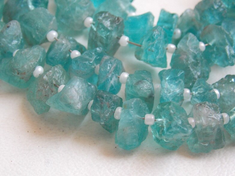 Sky Blue Apatite Rough Beads,Anklets,Chips,Nuggets,Uncut,Loose Stone,10Inch Strand 12X8To8X7MM Approx,Wholesaler,Supplies,100%Natural  RB5 | Save 33% - Rajasthan Living 14