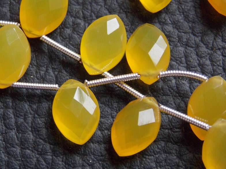 Yellow Chalcedony Faceted Marquise,Briolette,Teardrop,Loose Bead,Wholesaler,Supplies,Matching Pair 12X8MM Approx (pme) CY2 | Save 33% - Rajasthan Living 13