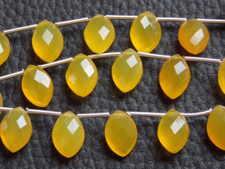 Yellow Chalcedony Faceted Marquise,Briolette,Teardrop,Loose Bead,Wholesaler,Supplies,Matching Pair 12X8MM Approx (pme) CY2 | Save 33% - Rajasthan Living 16