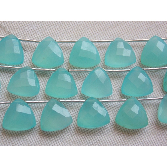 Aqua Blue Chalcedony Faceted Trillions,Briolette,Loose Stone,Earrings Pair,For Making Jewelry,Wholesaler,Supplies,12X12MM Approx,(pme)CY2 | Save 33% - Rajasthan Living 9