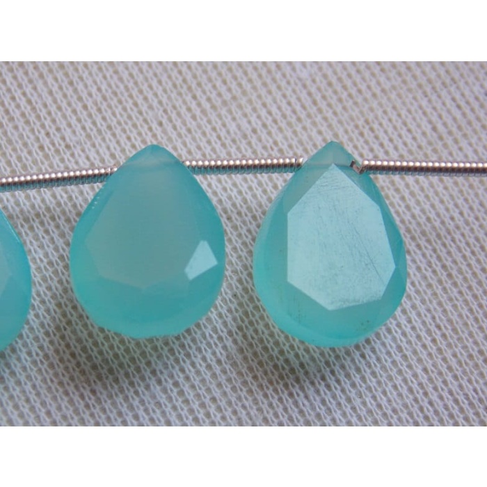 Aqua Chalcedony Faceted Teardrops,Cut Stone,Drops,Briolettes,Earrings Pair,Loose Stone,Wholesaler,Supplies 15X10MM Approx (pme) CY2 | Save 33% - Rajasthan Living 8