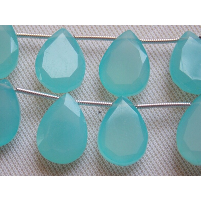 Aqua Chalcedony Faceted Teardrops,Cut Stone,Drops,Briolettes,Earrings Pair,Loose Stone,Wholesaler,Supplies 15X10MM Approx (pme) CY2 | Save 33% - Rajasthan Living 7