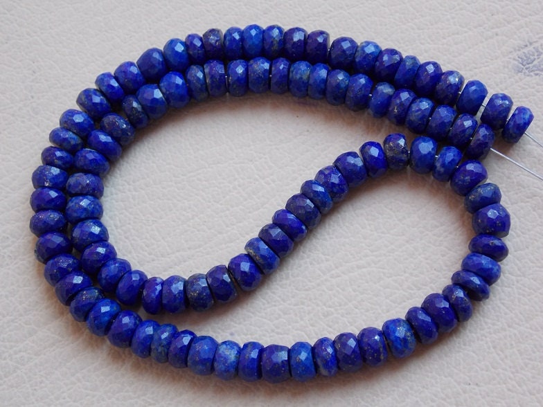 Lapis Lazuli Faceted Roundel Bead,Loose Stone,Handmade,Necklace,For Making Jewelry,Beaded Bracelet,Wholesaler 100%Natural B6 | Save 33% - Rajasthan Living 21