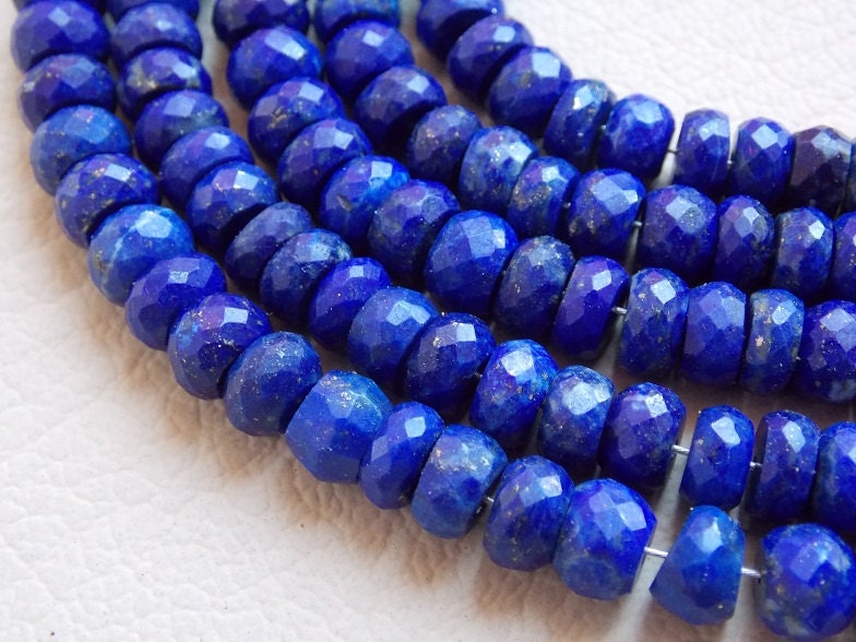 Lapis Lazuli Faceted Roundel Bead,Loose Stone,Handmade,Necklace,For Making Jewelry,Beaded Bracelet,Wholesaler 100%Natural B6 | Save 33% - Rajasthan Living 19
