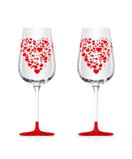 iHandikart Valentine Wine Glasses (Set of 2 Glass) for Gift Anniversary | Date Night |Besties |BFF| Bridesmaids | Weddings | Parties. 30008 | Save 33% - Rajasthan Living