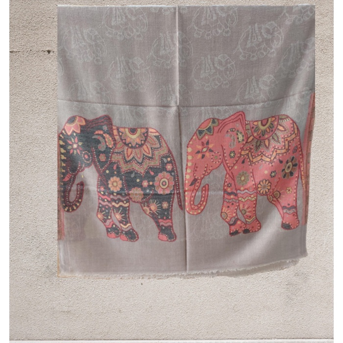 Big Elephants Pure Pashmina Handmade Shawl/Cashmere Scarf/Shawl, Handwoven on Handloom in Kashmir, Super Soft, Light Weave | Save 33% - Rajasthan Living 5