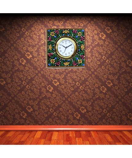 Decorative Wall Clock From iHandikrt Handicrafts Classic Wooden Handpainted Clock | Save 33% - Rajasthan Living