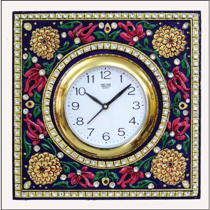 Decorative Wall Clock From iHandikrt Handicrafts Classic Wooden Handpainted Clock | Save 33% - Rajasthan Living 5