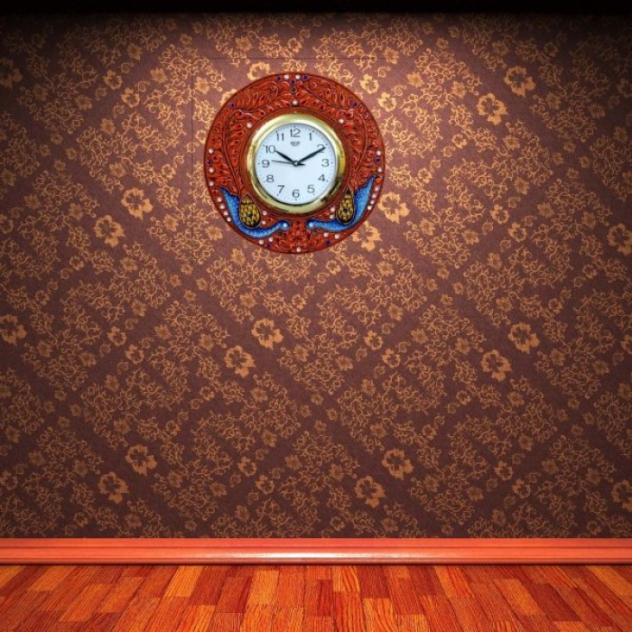 Decorative Wall Clock From iHandikrt Handicrafts Classic Wooden Handpainted Clock | Save 33% - Rajasthan Living 6