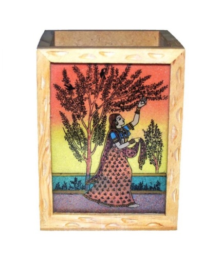 iHandikart Gemstone Painted Handcrafted Wooden Pen Holder | Save 33% - Rajasthan Living 3