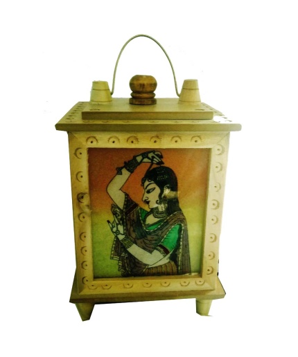 iHandikart Wooden Gemstone Painting Hanging Lamp | Save 33% - Rajasthan Living
