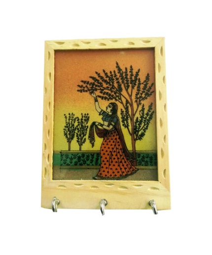 iHandikart Gemstone Painting Wooden Key Holder (Set of 5) | Save 33% - Rajasthan Living