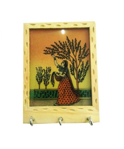 iHandikart Gemstone Painting Wooden Key Holder (Set of 5) | Save 33% - Rajasthan Living 3