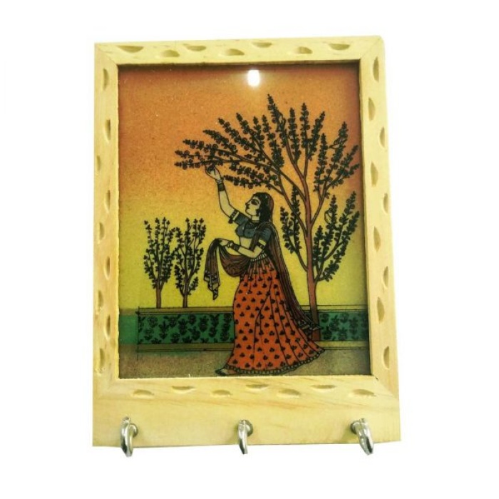 iHandikart Gemstone Painting Wooden Key Holder (Set of 5) | Save 33% - Rajasthan Living 6