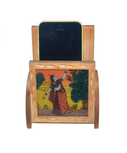 iHandikart Gemstone Painting Wooden Mobile Holder | Save 33% - Rajasthan Living 8