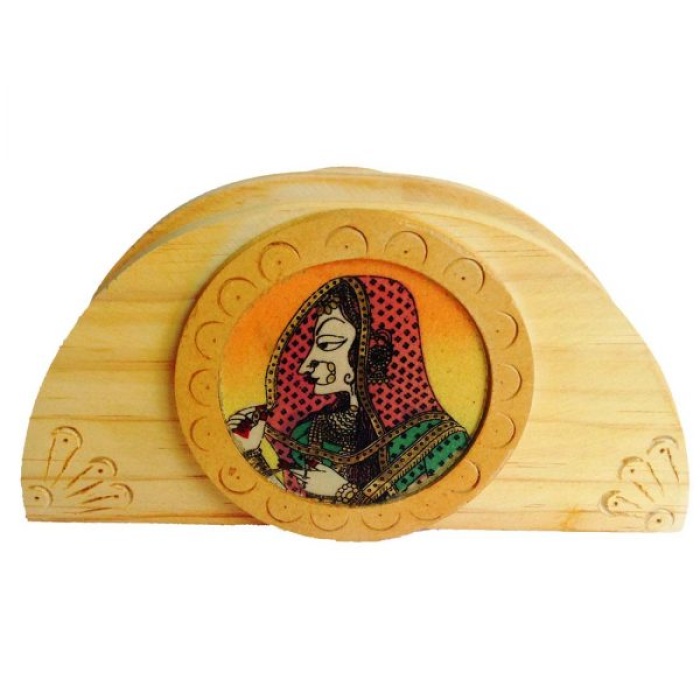 iHandikart Home Decor Gemstone Wooden Napkin Rack Holder Table Tissue Paper Holder | Save 33% - Rajasthan Living 6