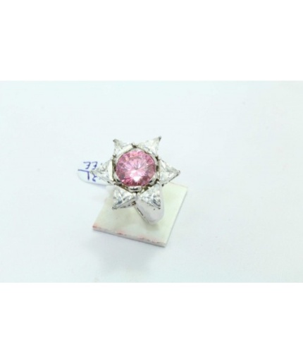 Handmade 925 Sterling Silver Ring With White Pink Zircon Gemstone | Save 33% - Rajasthan Living 3