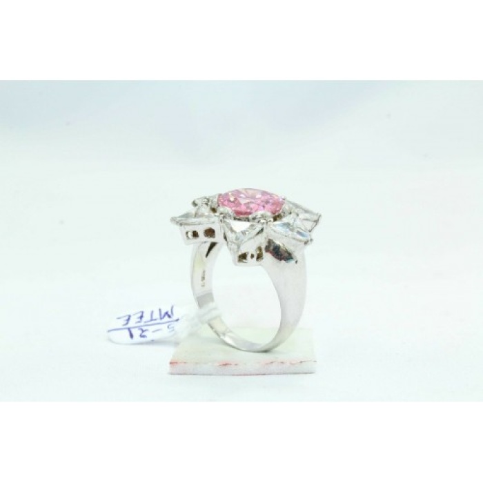 Handmade 925 Sterling Silver Ring With White Pink Zircon Gemstone | Save 33% - Rajasthan Living 7