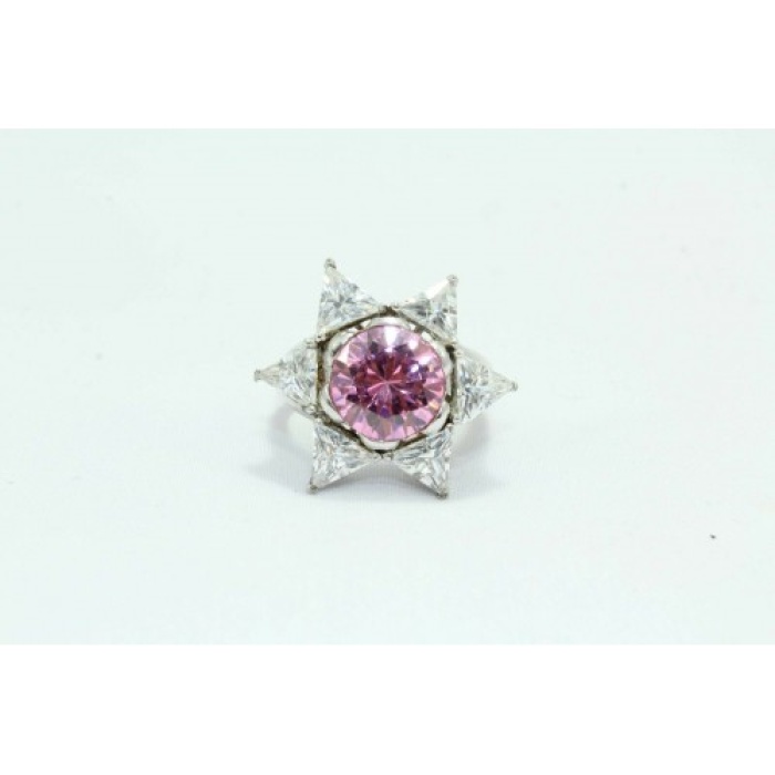 Handmade 925 Sterling Silver Ring With White Pink Zircon Gemstone | Save 33% - Rajasthan Living 9