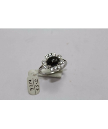 Handmade 925 Sterling Silver Ring Real Black Star Gemstone & Zircons | Save 33% - Rajasthan Living