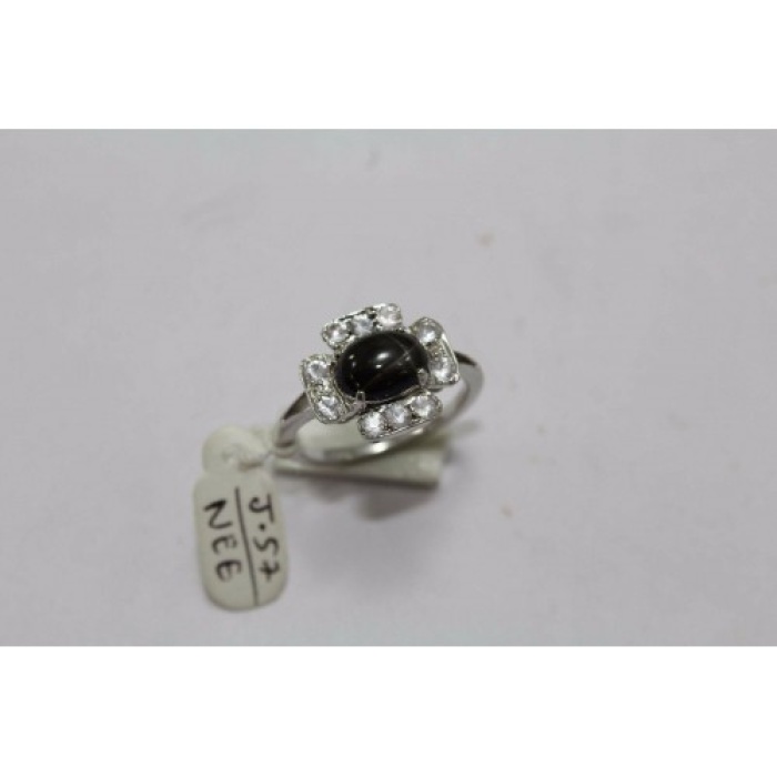 Handmade 925 Sterling Silver Ring Real Black Star Gemstone & Zircons | Save 33% - Rajasthan Living 5