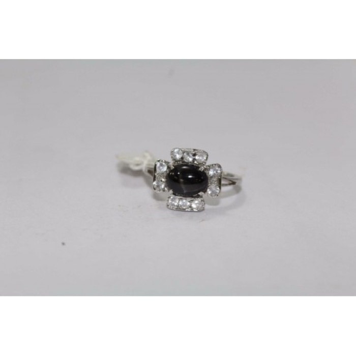 Handmade 925 Sterling Silver Ring Real Black Star Gemstone & Zircons | Save 33% - Rajasthan Living 10
