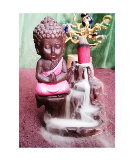 Polyresin Pink Buddha Smoke Fountain | Save 33% - Rajasthan Living