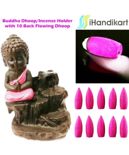 Polyresin Pink Buddha Smoke Fountain | Save 33% - Rajasthan Living 3