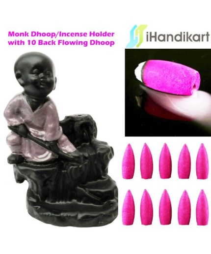Polyresin Violet Monk Smoke Fountain | Save 33% - Rajasthan Living 3