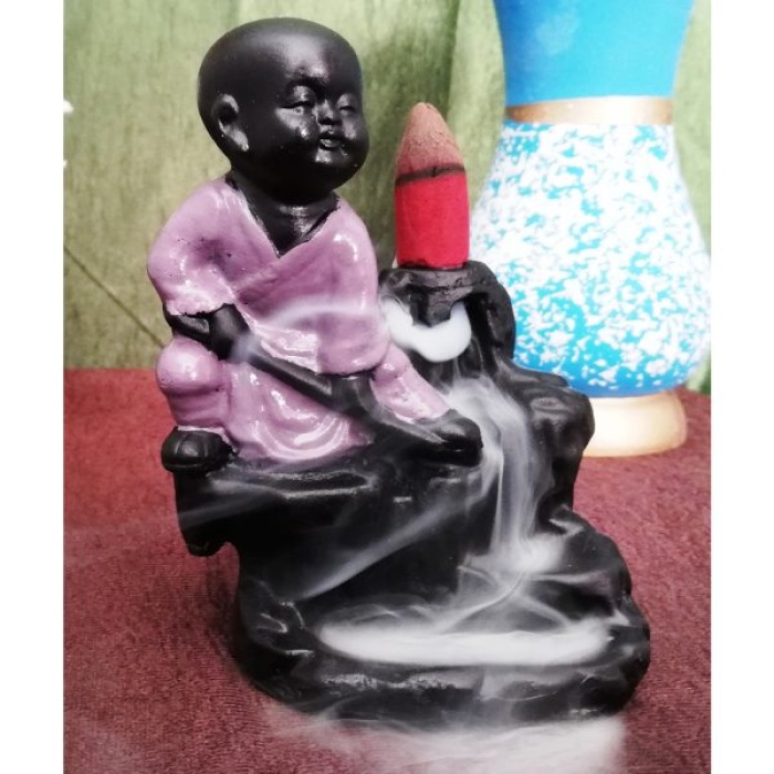 Polyresin Violet Monk Smoke Fountain | Save 33% - Rajasthan Living 7