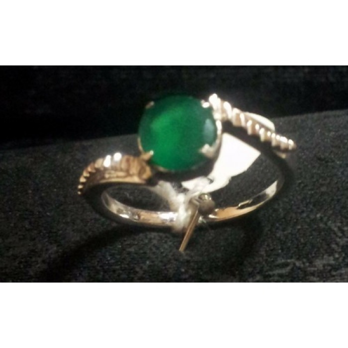 925 Sterling Silver Ring With Natural Real Green Onyx Gemstone | Save 33% - Rajasthan Living 5